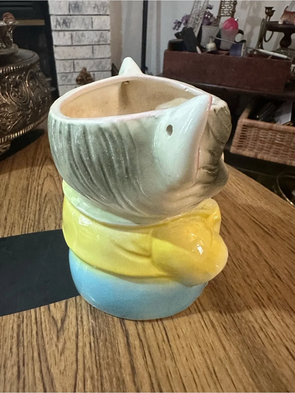 Vintage Ceramic Cat Planter
